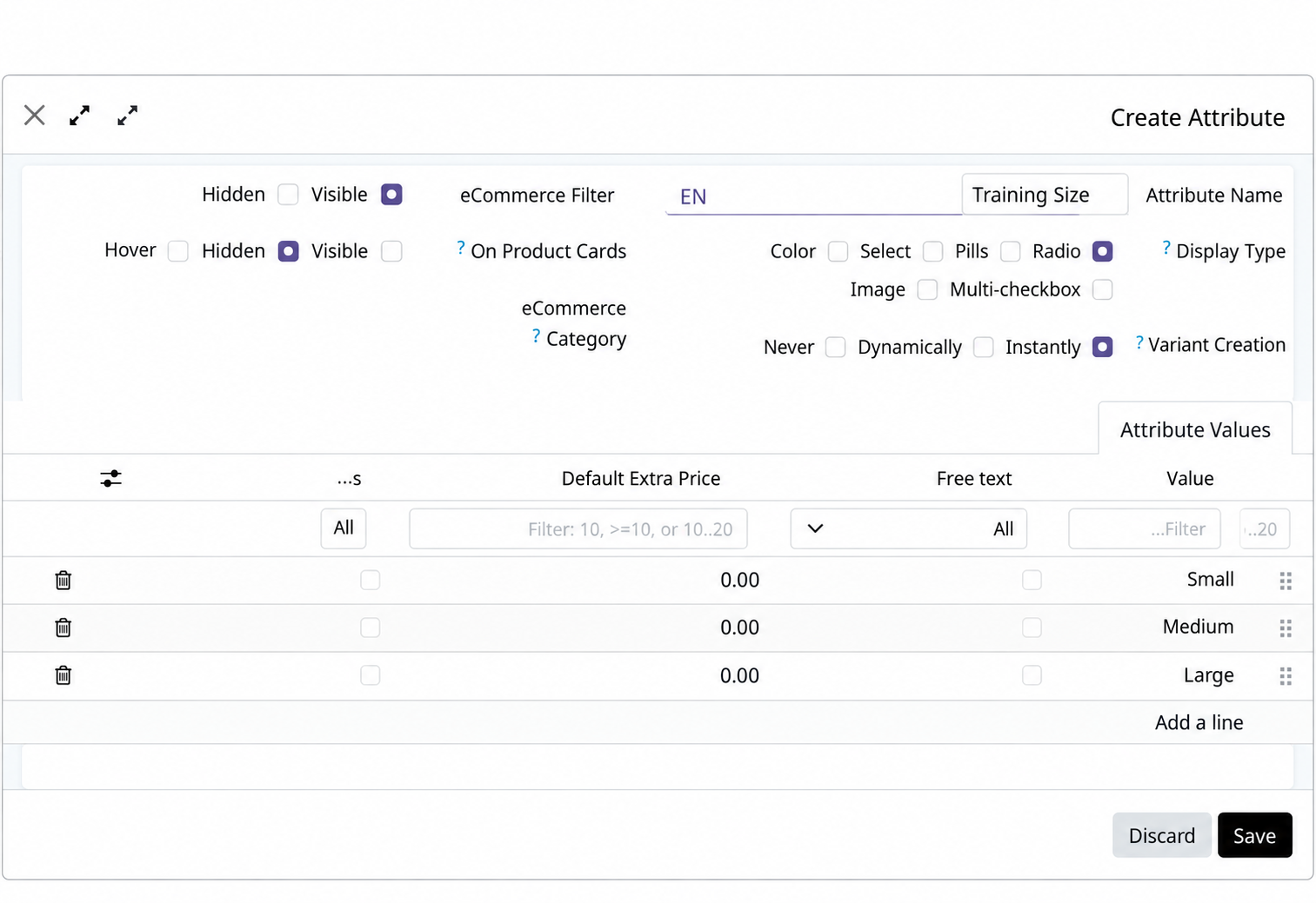 Sample attribute: Training Size